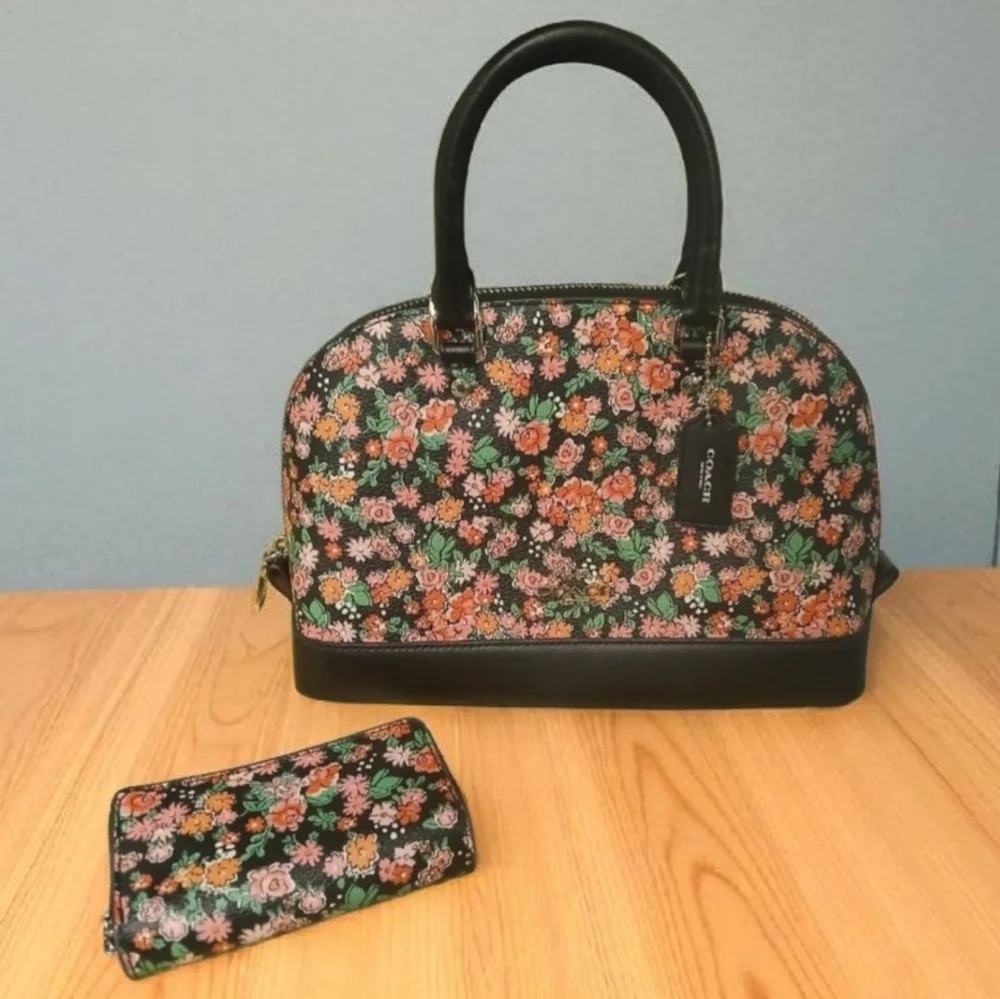 🔥LOW START🔥Coach Sierra Posey Cluster Floral Satchel & Wallet SET(2) - Picture 2 of 9